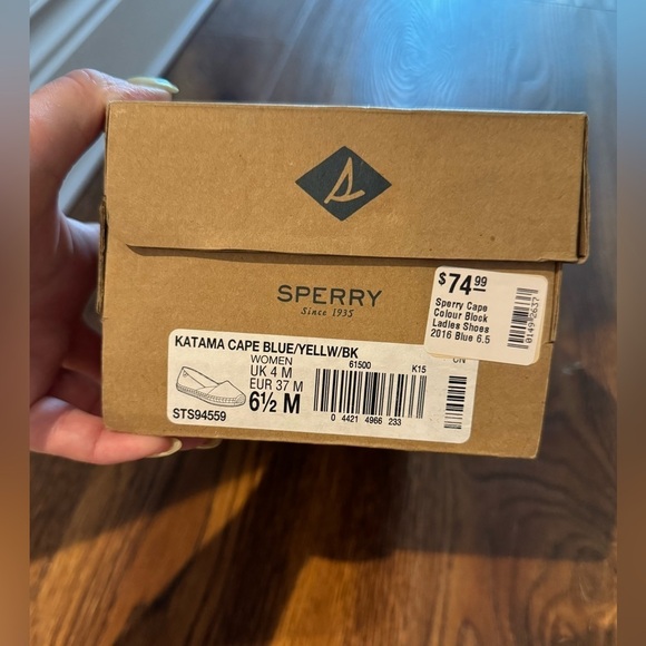 NWT SPERRY CAPE colour block yellow black and blue (US 6.5) - Picture 7 of 7